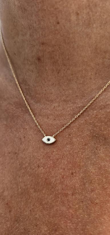 Evil Eye Enamel & Sapphire Pendant