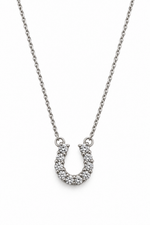 Load image into Gallery viewer, Fortuna Diamond Horseshoe Necklace