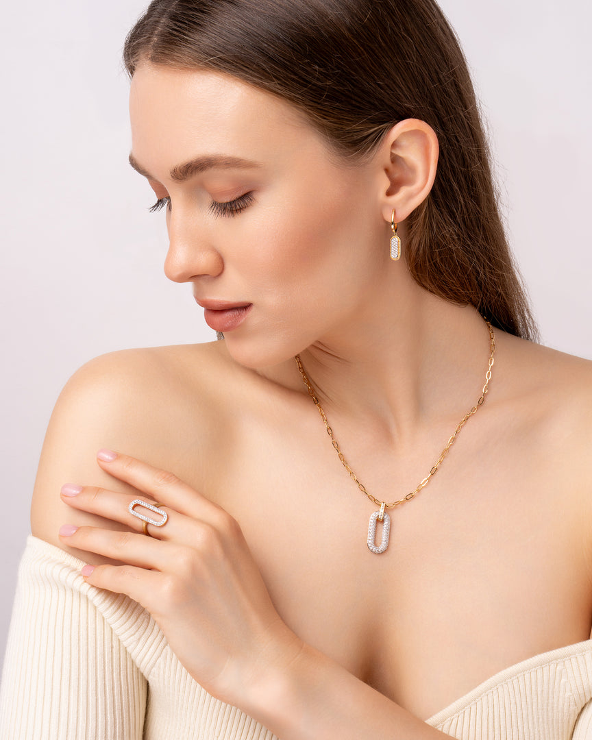 Castellano Diamond Paperclip Necklace