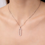 Load image into Gallery viewer, Valencia Diamond Paperclip Necklace