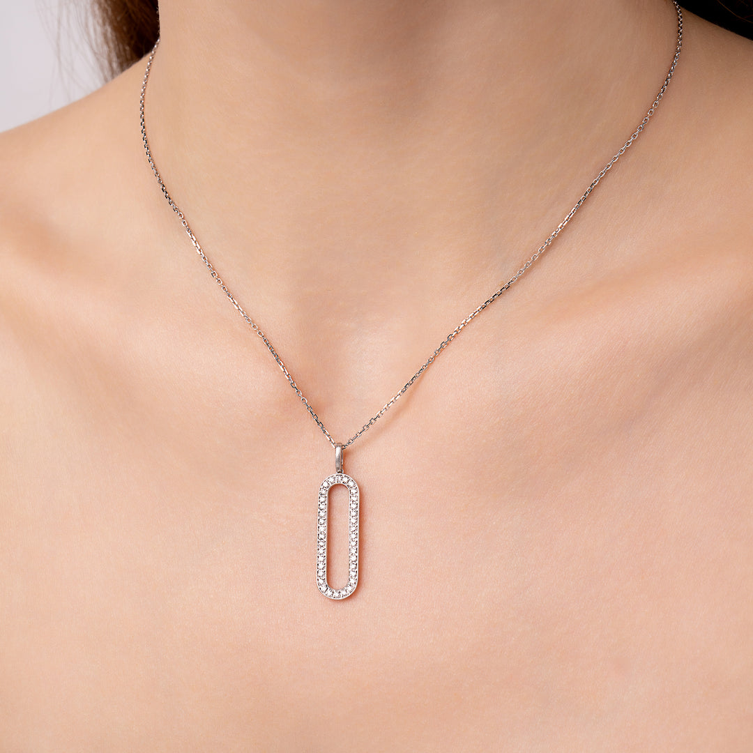Valencia Diamond Paperclip Necklace