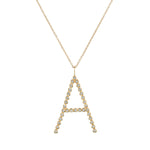 Load image into Gallery viewer, Golden Initial "A" Diamond Pendant