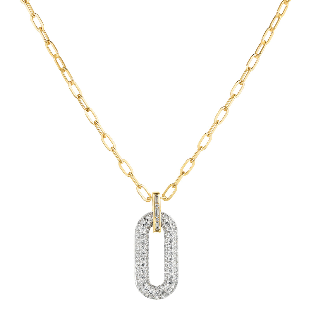 Castellano Diamond Paperclip Necklace