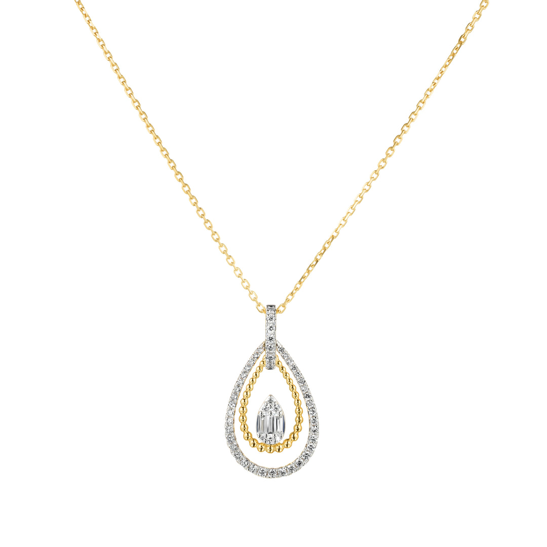 Celestine Diamond Pear-Shaped Illusion Necklace