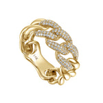 Load image into Gallery viewer, Gold ring with diamond accents on a white background