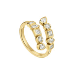 Load image into Gallery viewer, Gold ring with diamond accents on a white background