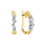 Load image into Gallery viewer, Gold and diamond earrings on a white background