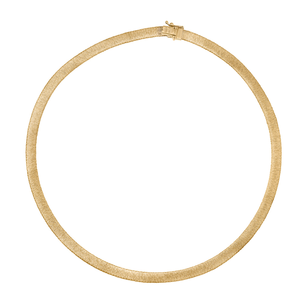 Italian 14K Yellow Gold Flat Wire Necklace