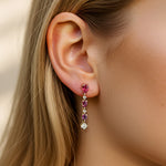 Load image into Gallery viewer, Blush Cascade Dangle Earrings