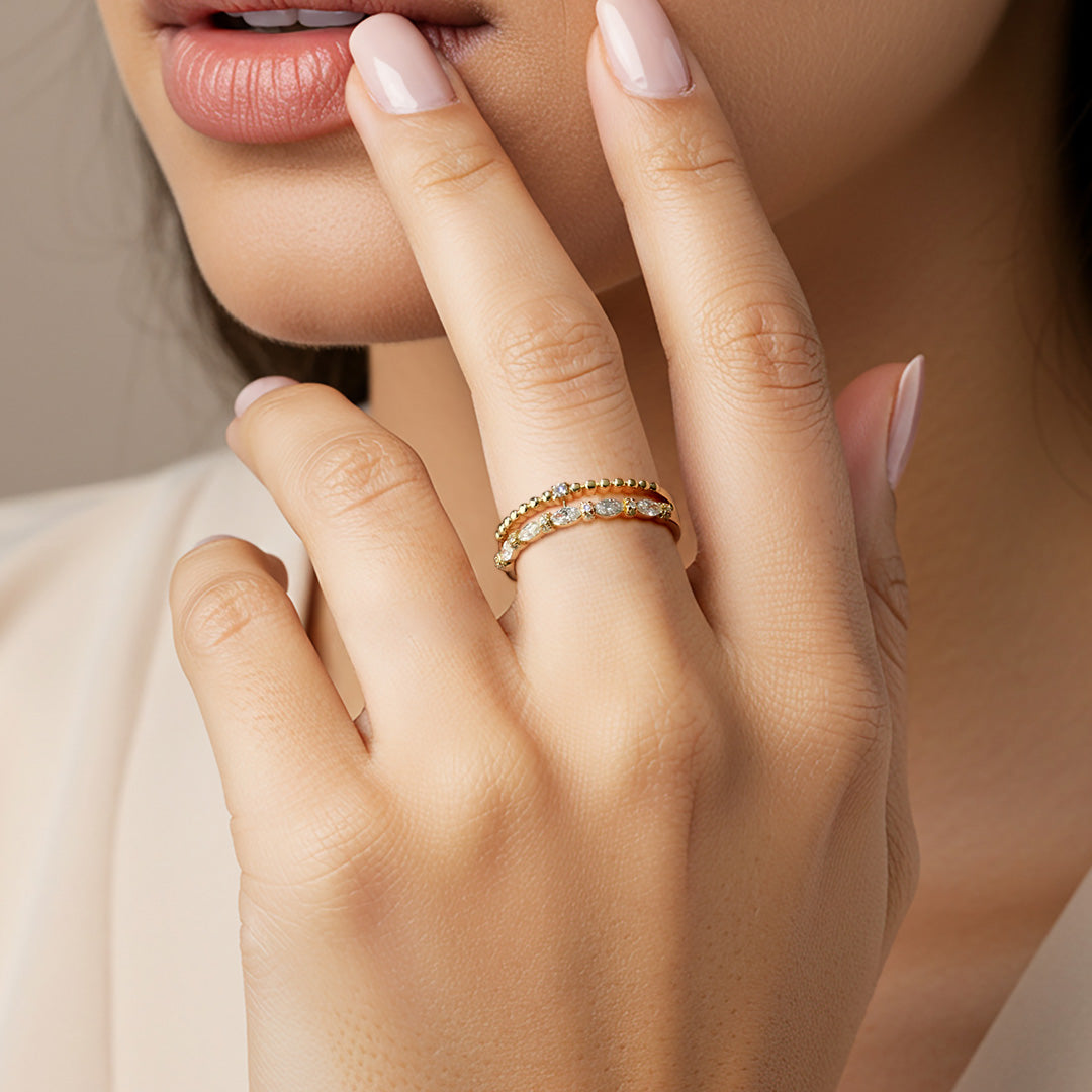 Marquise Ball Diamond Ring