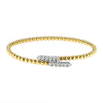 Load image into Gallery viewer, Gold beaded bracelet with a silver clasp on a white background