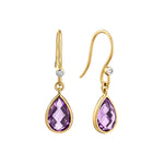 Load image into Gallery viewer, Pear Drop Amethyst Earrings