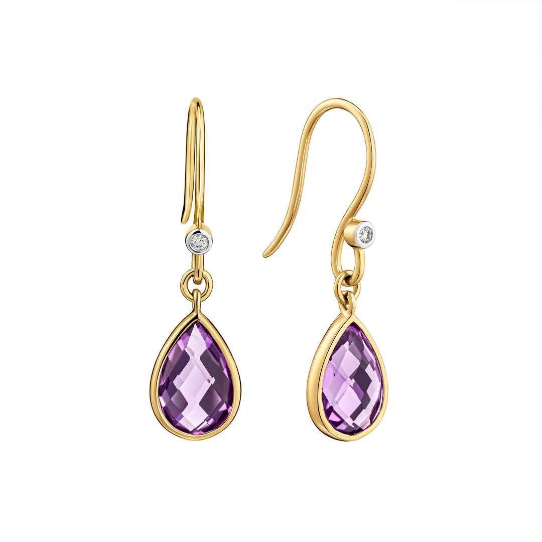 Pear Drop Amethyst Earrings