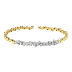 Load image into Gallery viewer, Gold and silver bracelet with diamond accents on a white background