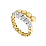 Load image into Gallery viewer, Gold and silver ring with diamond accents on a white background