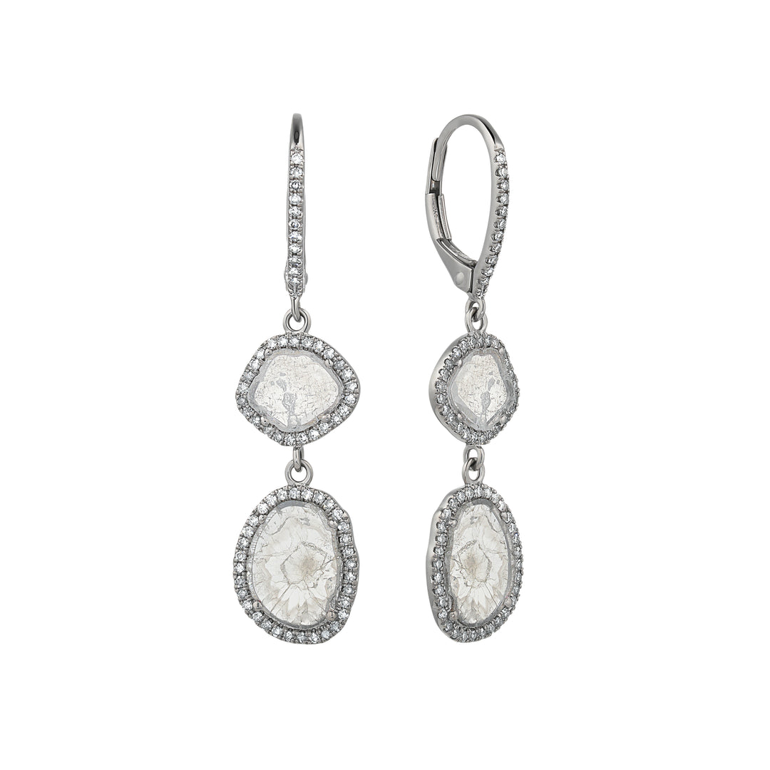 Sliced Diamond Drop Earrings