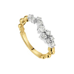 Load image into Gallery viewer, Gold and silver ring with diamond accents on a white background