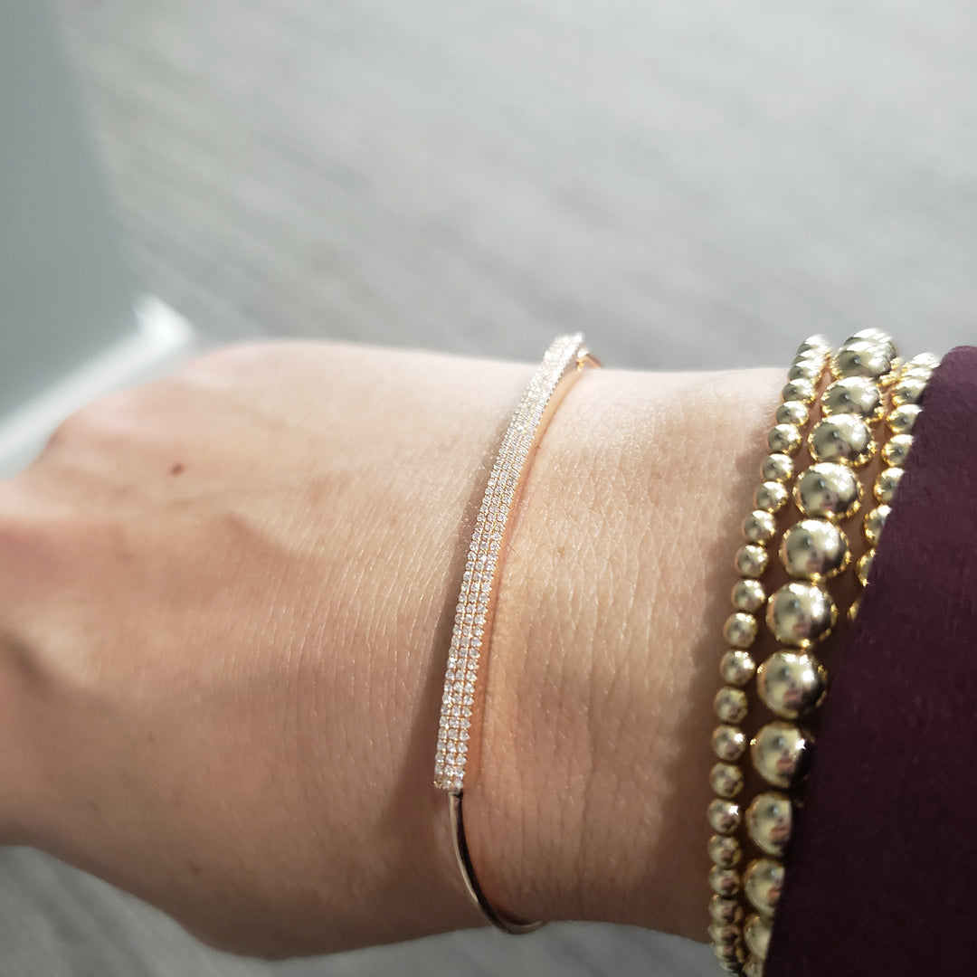 Triple Row Pave Bangle 0.35ctw