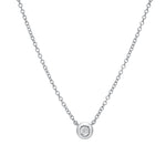Load image into Gallery viewer, Silver necklace with a small round pendant on a white background