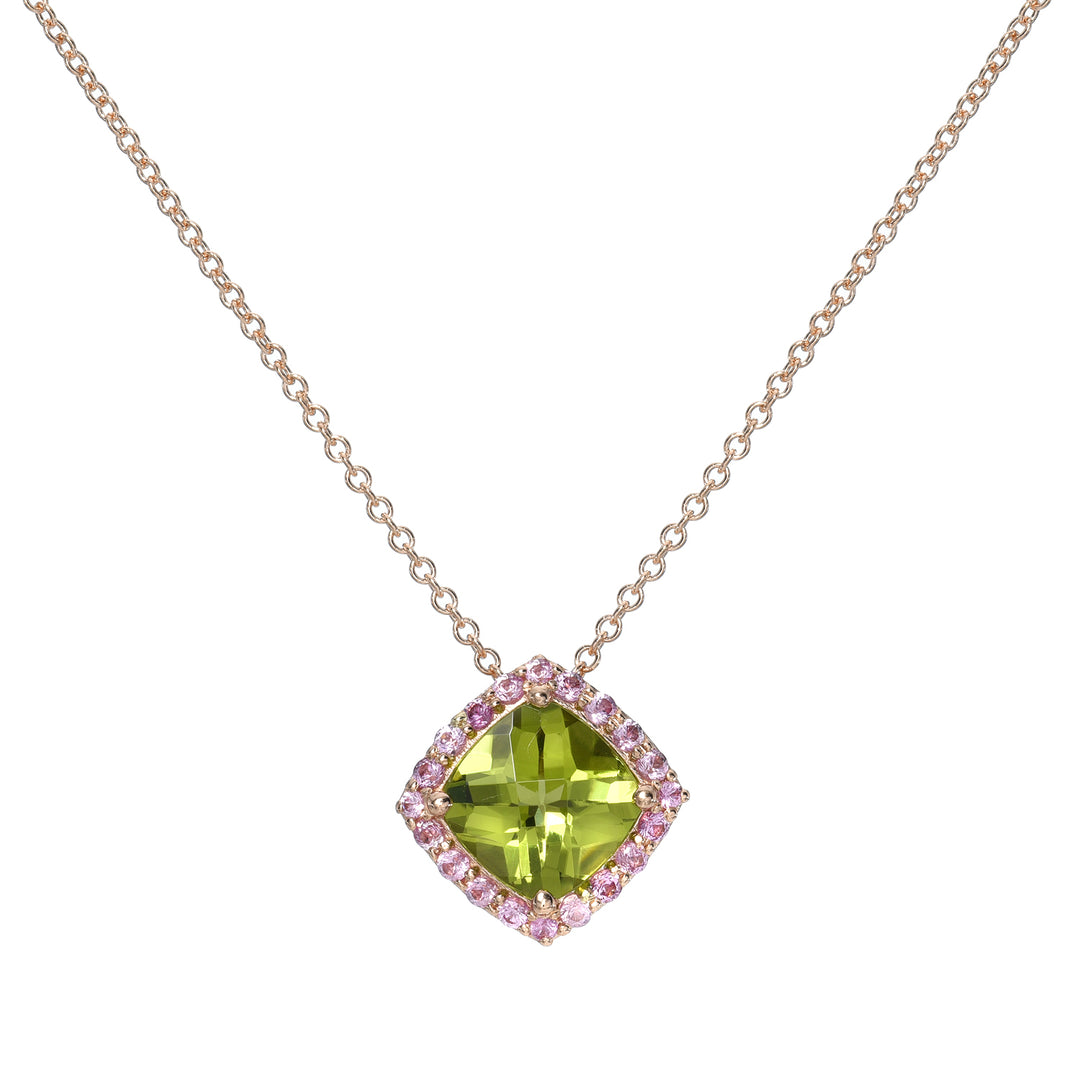 Roselle Halo Peridot Pendant
