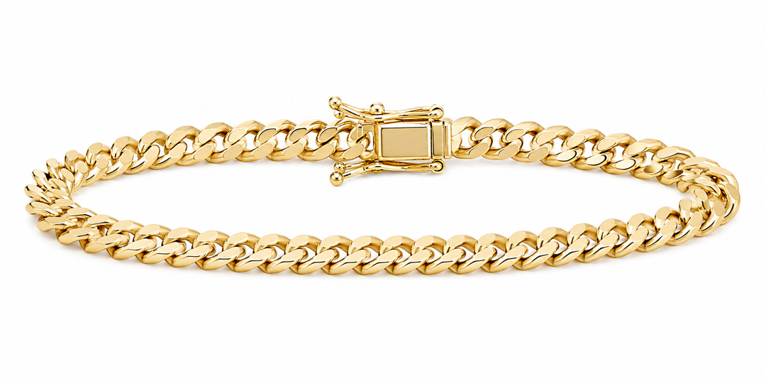 10K Yellow Gold Hollow Cuban Link Bracelet – 9mm