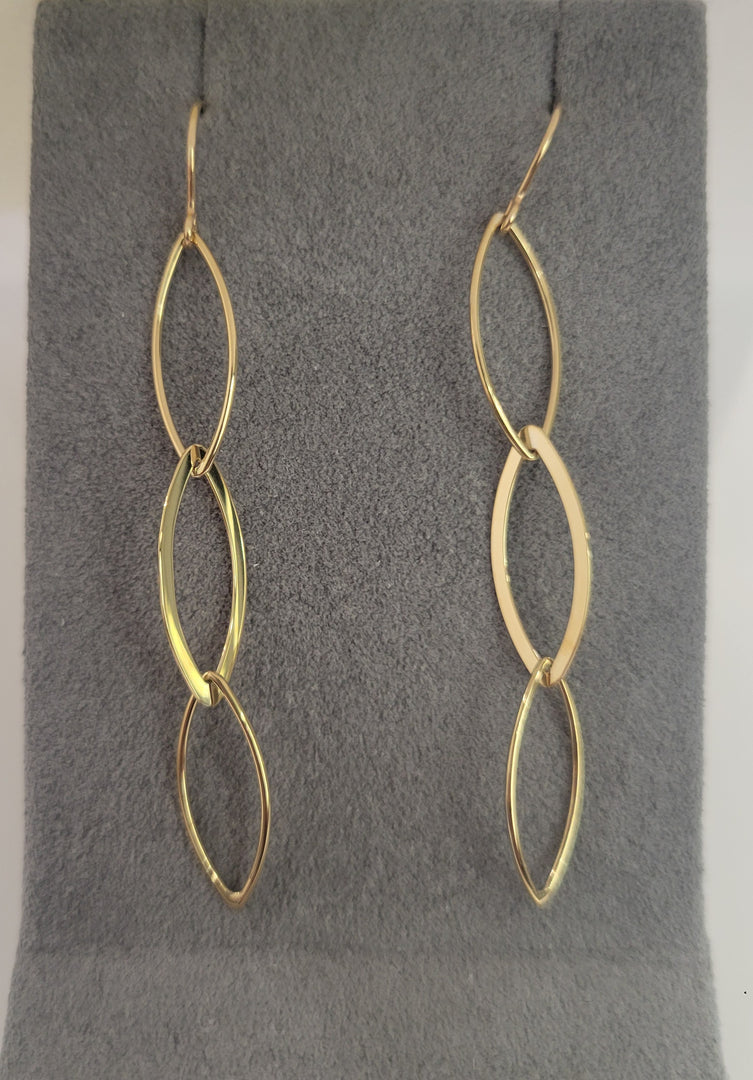 Marquise Triple Link Drop Earrings