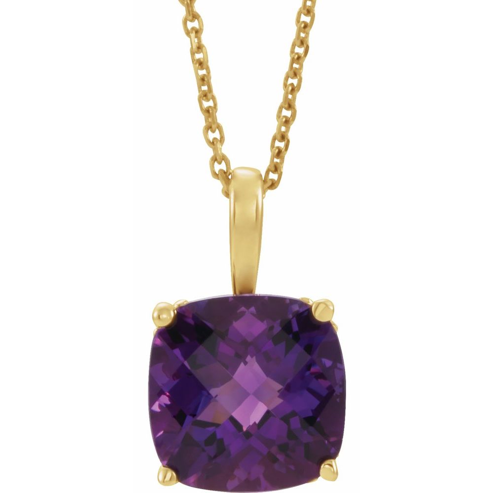 Lustre Amethyst Cushion Pendant