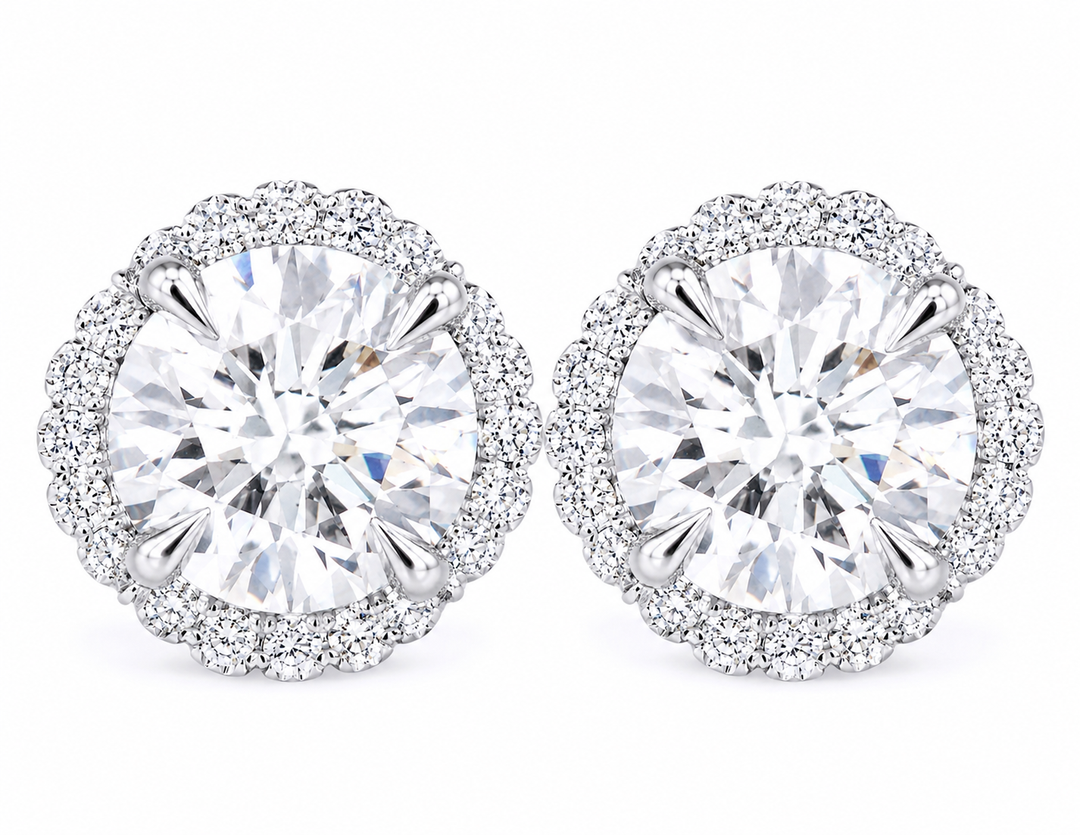 Astra Halo Lab Diamond Earrings