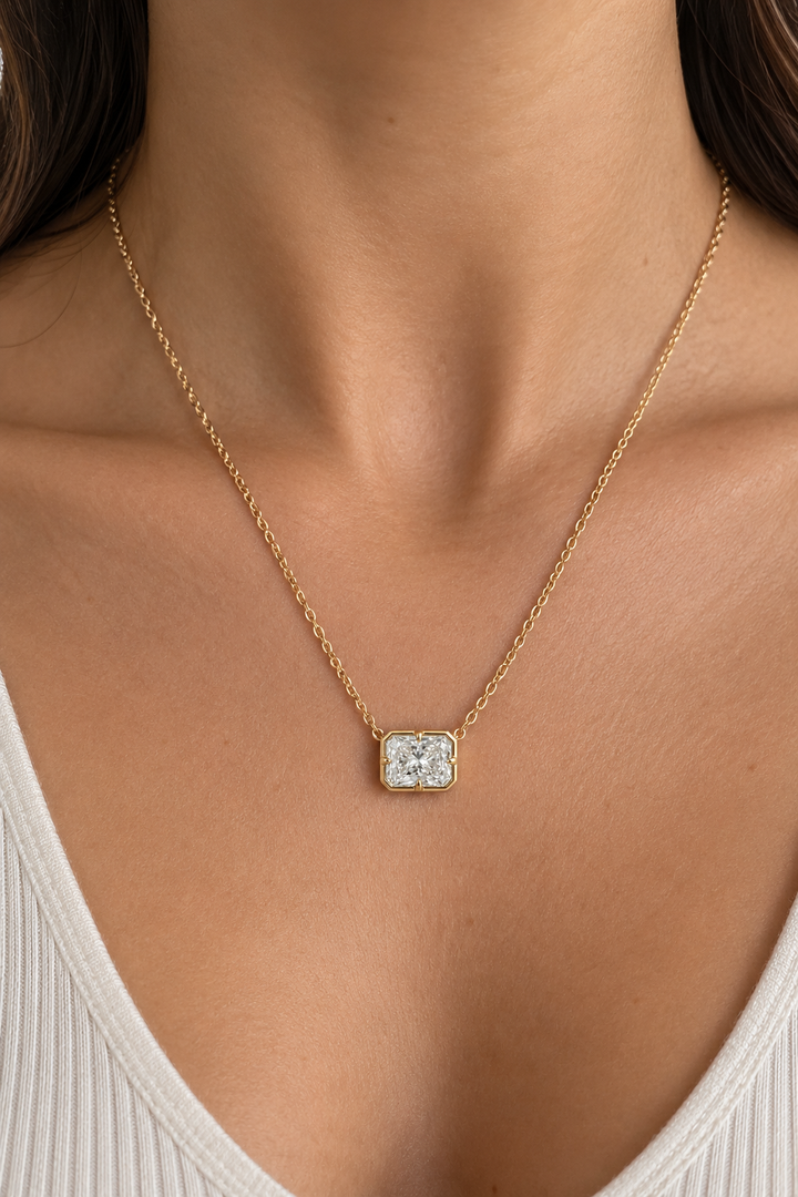 Radiant Cut Diamond Pendant