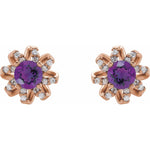 Load image into Gallery viewer, Amethyst Flower Earrings
