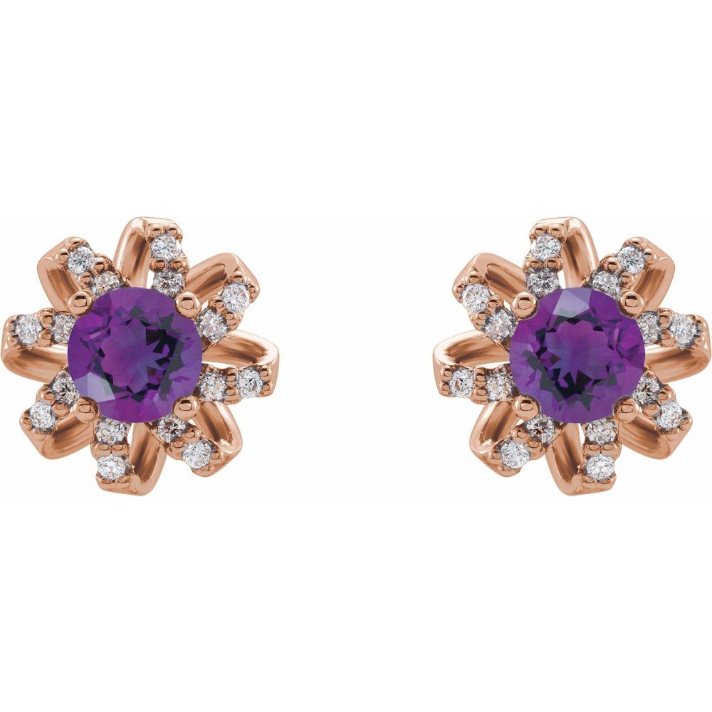 Amethyst Flower Earrings