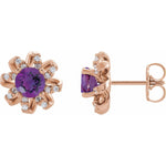 Load image into Gallery viewer, Amethyst Flower Earrings
