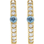 Load image into Gallery viewer, Aquamarine Luxe Hoop Earrings
