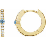 Load image into Gallery viewer, Aquamarine Luxe Hoop Earrings
