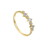 Load image into Gallery viewer, Gold ring with diamond accents on a white background