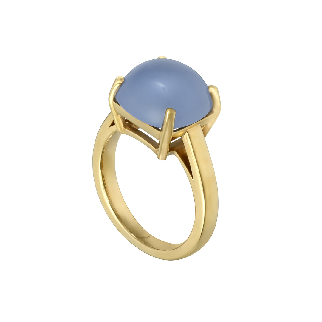 Chalcedony Ring - 18k yellow gold