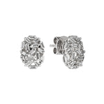 Load image into Gallery viewer, Pair of silver earrings with gemstones on a white background