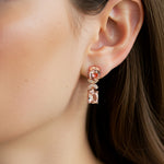 Load image into Gallery viewer, Elara Morganite Marquise Diamond Drop Earrings