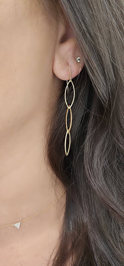 Marquise Triple Link Drop Earrings