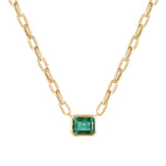 Load image into Gallery viewer, Horizon Beza Green Emerald Link Necklace
