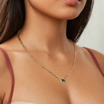 Load image into Gallery viewer, Horizon Beza Green Emerald Link Necklace
