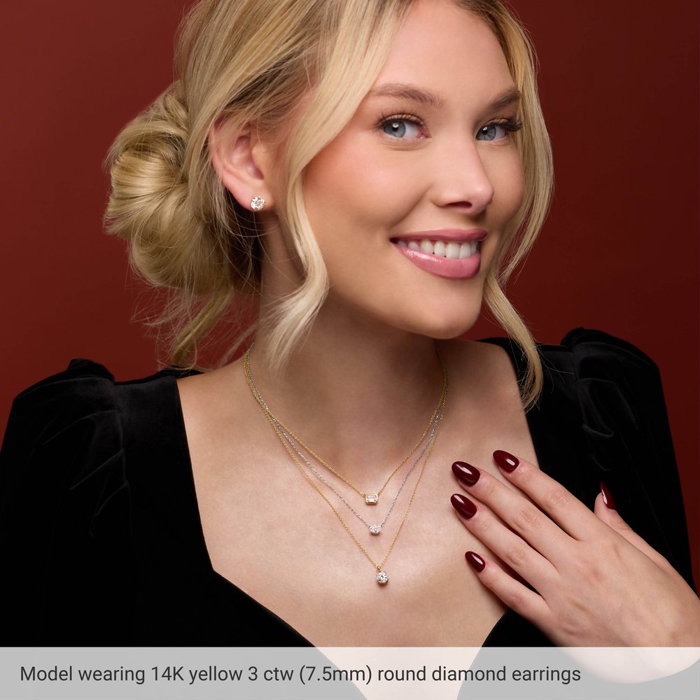 LAB DIAMOND STUDS 14K SANTA MONICA