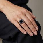 Load image into Gallery viewer, The Edward Avedis Midnight Collection Signet Ring - Horizon