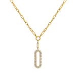 Load image into Gallery viewer, Gold necklace with a diamond-encrusted pendant on a white background