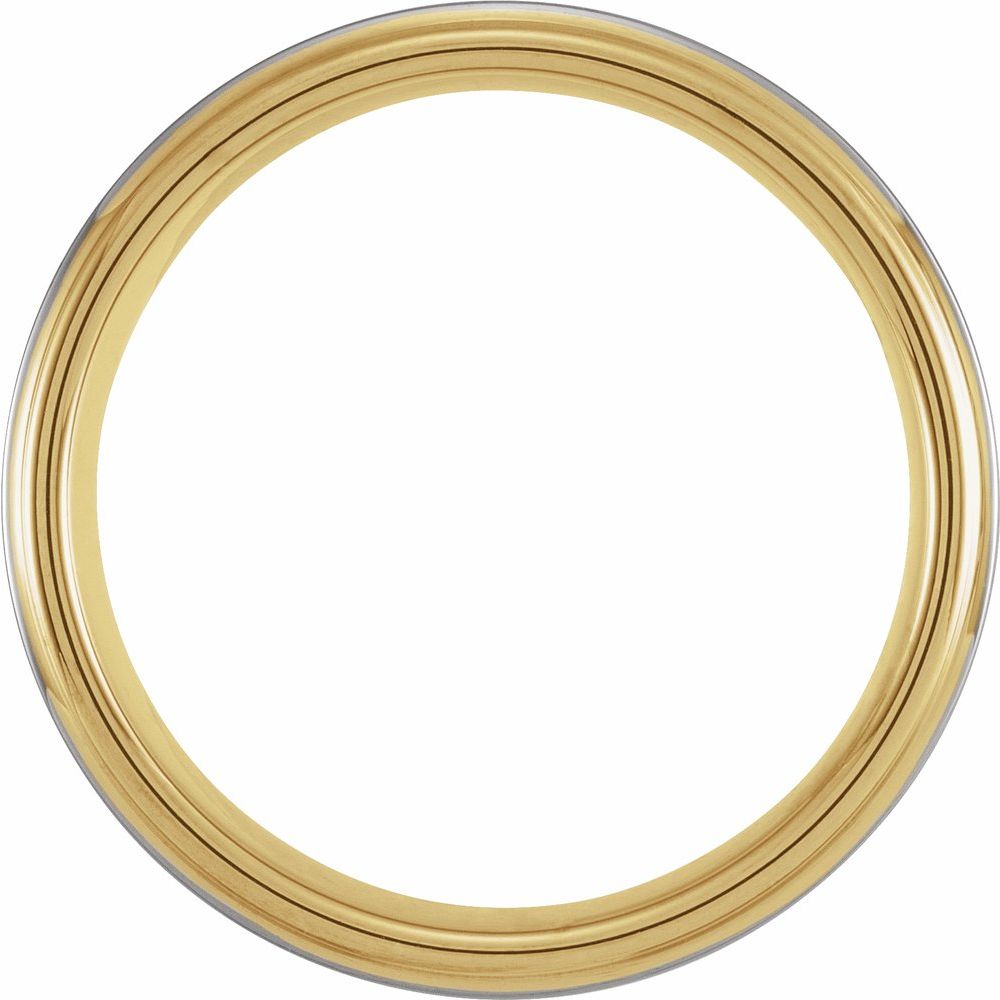 Men's Wedding Band - Tungsten and Gold Ring Stepped Edge Cut - 8mm