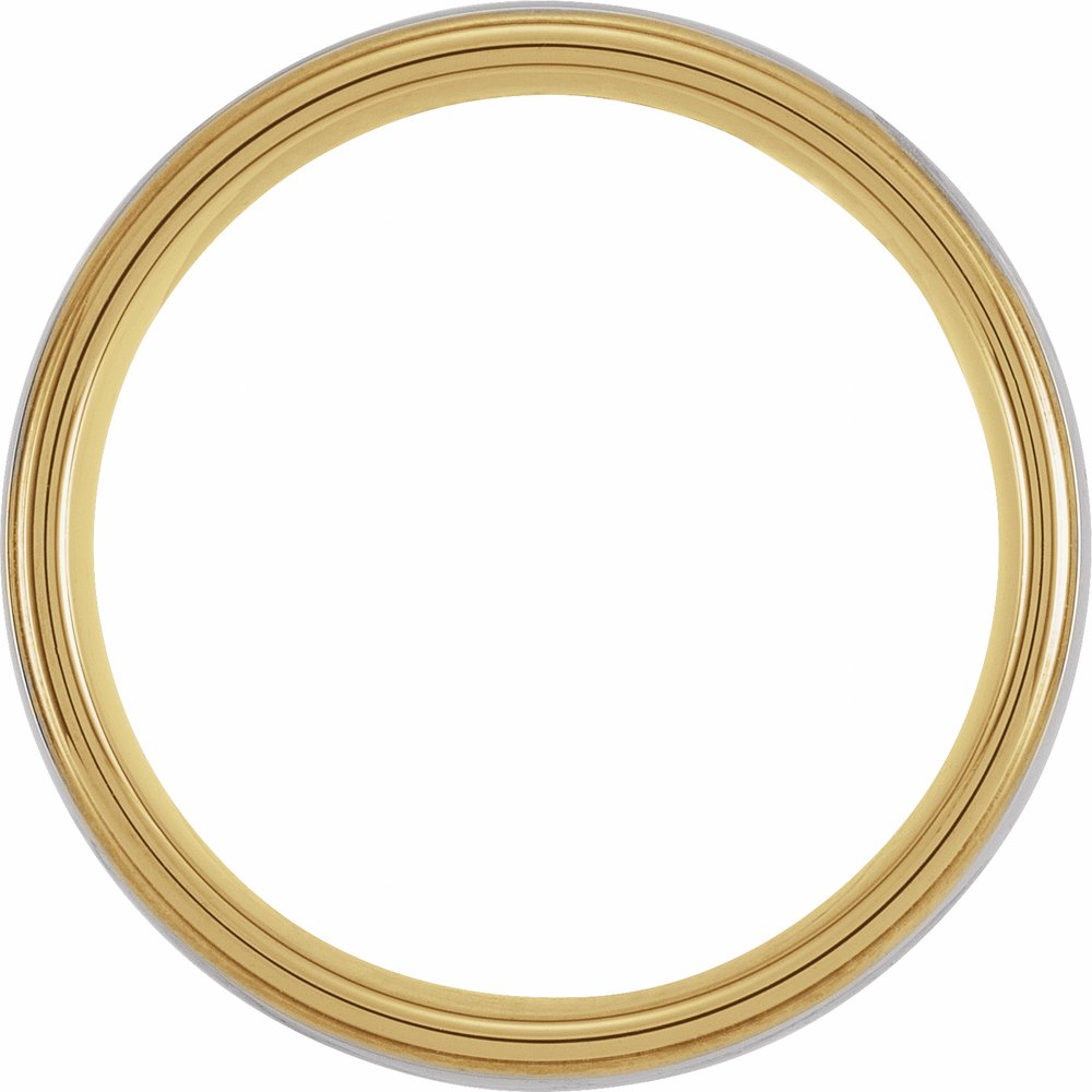 Men's Wedding Band - Tungsten and Gold Ring - Stepped Edge Cut