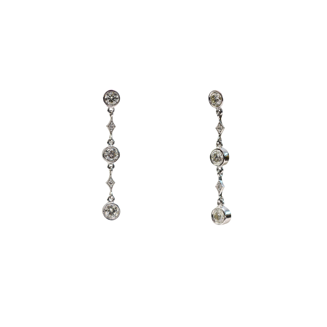 Five-Stone Diamond Drop Earrings