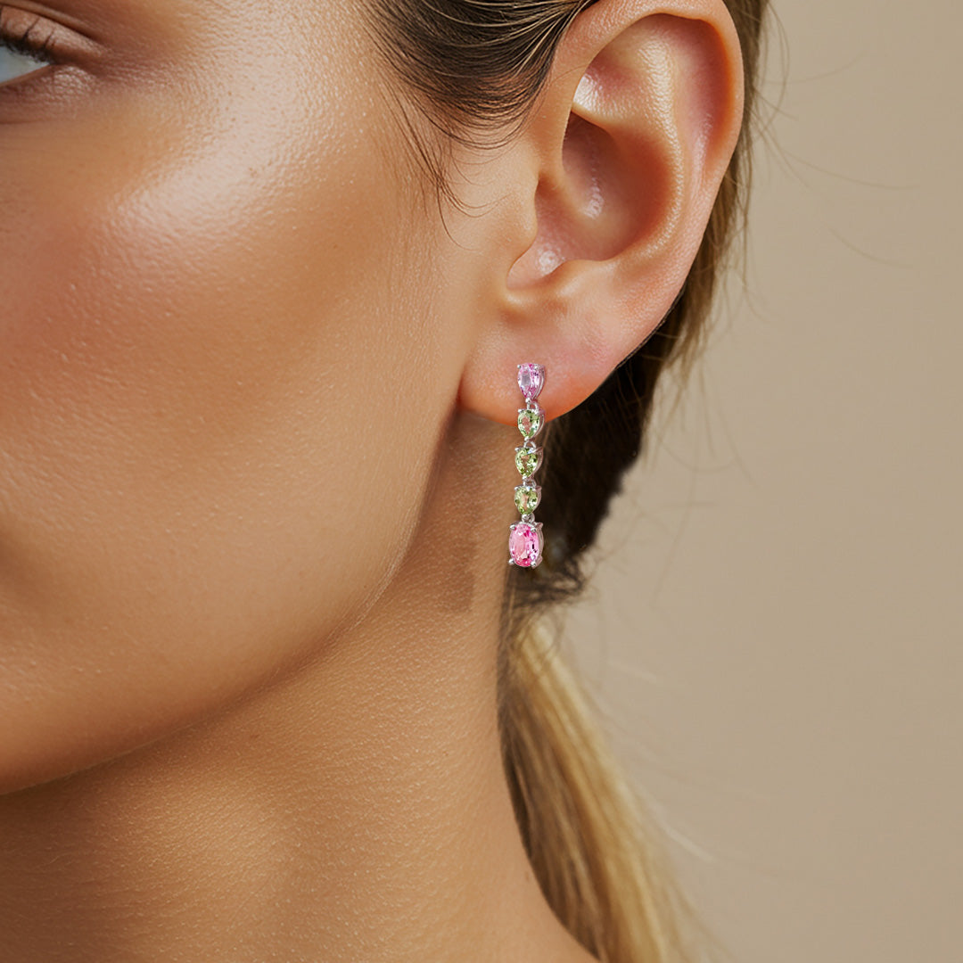 Verdant Blush Dangle Earrings