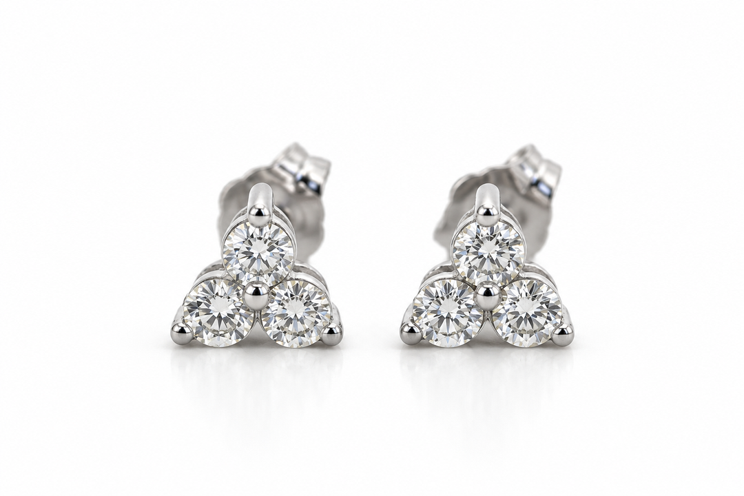 Trinity Diamond Stud Earrings
