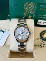 Load image into Gallery viewer, Rolex Datejust 31 White Mother-Of-Pearl Diamond Dial on Oyster Ref 278274 with Card 2022